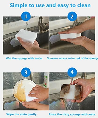 Magic Sponges | 50-Pack Melamine Cleaning Foam Pads - Multi-Functional Household & Kitchen Cleaner