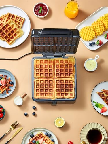 Belgian Waffle Maker 4 Slices, 1200W Iron