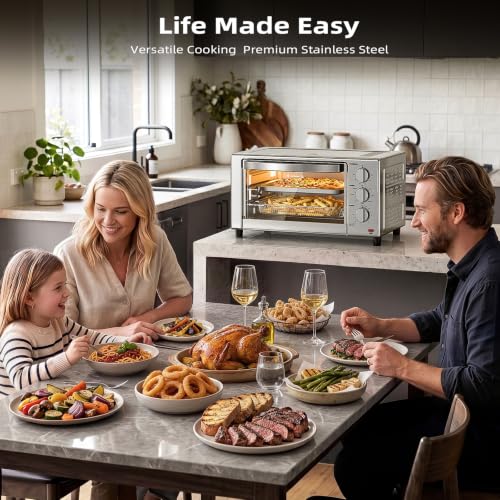Kismile Air Fryer Toaster Oven, 1500W, 7-in-1 with Fry, Convection,