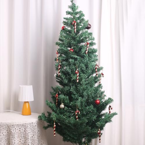 Luyoaozy 12pcs Red-Gold Glitter Candy Cane Christmas Ornaments for Tree Decor