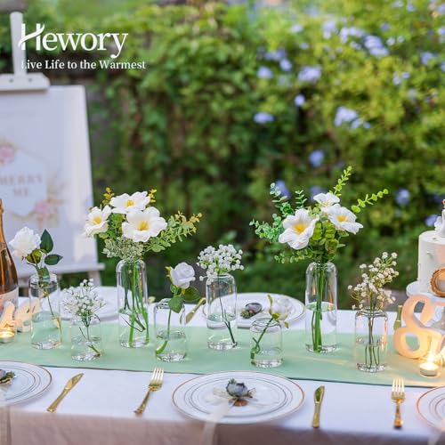 20PCS Clear Glass Bud Vases Set - Small Modern Flower Centerpieces, Wedding Decor