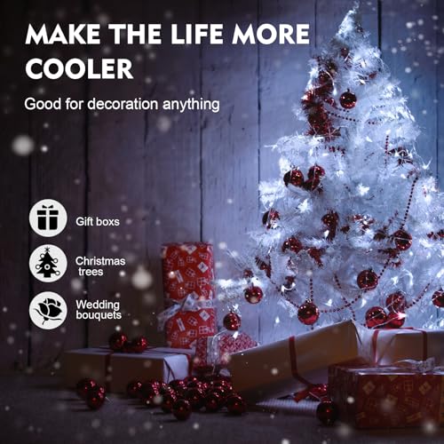 Aogist Led Fairy Lights 3 Modes Battery Operated String Lights Waterproof Silver Wire 7 Feet Firefly Starry Moon Mason Jar Lights for DIY Wedding Party Christmas (6-Colors, 12 Pack)