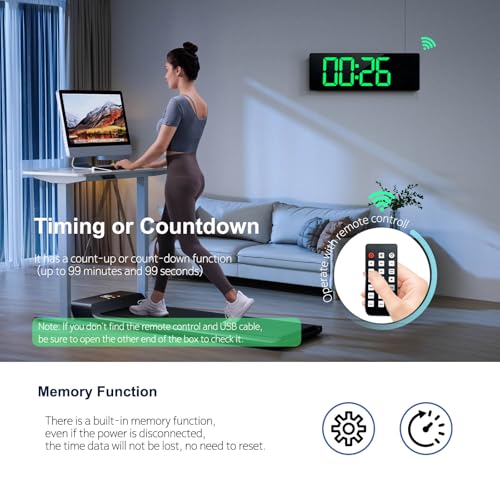 Abovsare 16-Inch Multicolor Digital Wall Clock with Remote & Night Light