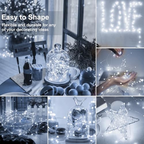 kolpop 12 Pack LED Fairy Lights Battery Operated with 3 Modes, Mini Twinkle String Lights Battery Powered Waterproof for Christmas Mason Jars Party(Red&Green)