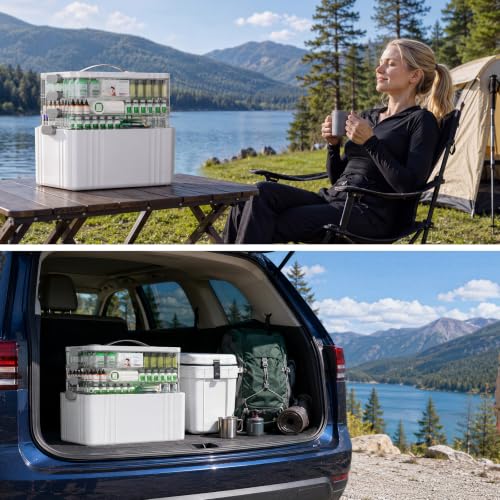 White 4-Tier Portable Medicine Organizer with Handle - First Aid Storage