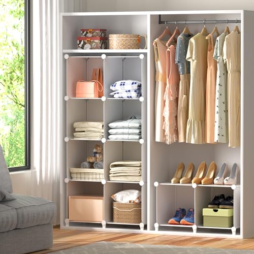Neprock 16 Cubby Storage Organizer, Closet Clothes Cube Shelves