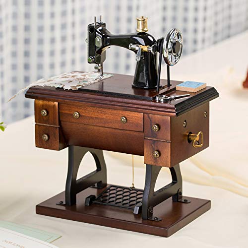 Mr.Winder Vintage Sewing Machine Music Box - Fur Elise Mechanical Wind-Up Gift