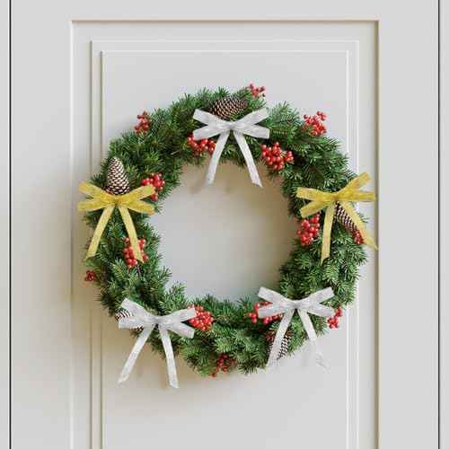 Gold and Silver Glitter Ribbon 3/8 Inch 100 Yards Thin Sparkly Fabric for Gift Wrapping, Presents, Crafts, Christmas Holiday Wedding Birthday Party Decoration