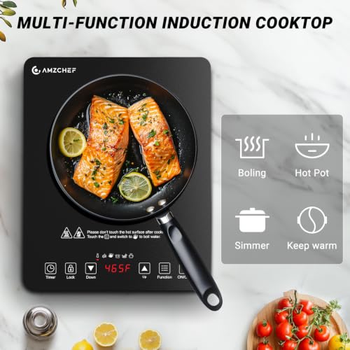 Portable Induction Cooktop 1800W with 20 Power & Temperature Levels, Touchscreen