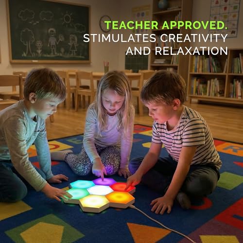 Emberela HEXlights Sensory Lights 7pk - Touch Hexagon LED Light Set for Kids & Therapy