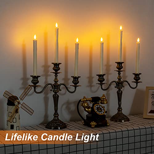Homemory Ivory Pack of 48 Flameless Taper Candles with Remote & Timer - 9.6 Inch LED Candlesticks for Weddings & Holidays