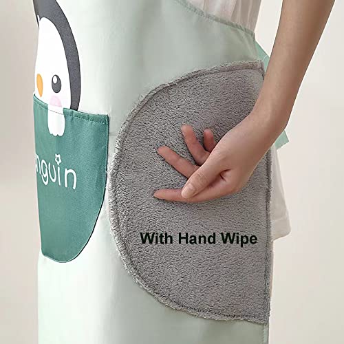 Agirlvct Apron for Women with Pockets & Hand Wipe, Water-drop Resistant Kitchen Cooking Dish Washing Bib Aprons Mother‘s Father‘s ’Day Gift for Men Family Chef Home Coffee Restaurant(2 Pack)