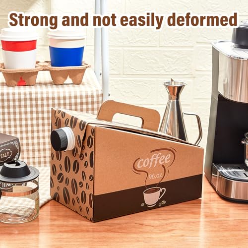 Dandat 30 Pack Coffee To Go Dispenser Box 96 oz with Handle & Leak-Proof Lid