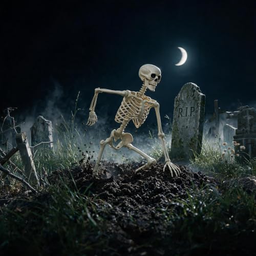 Oceanite 2-Pack Life Size 5.4FT Skeleton Halloween Decorations, Articulated Joints