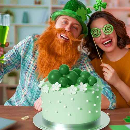 ASTARON 20 Pcs Ball Cake Topper Decorations Mini Balloons Cake Topper Sticks Dark Green Balls Cake Picks Cake Topper Balls Cake Decorations for Christmas Wedding Birthday Cake Decorations