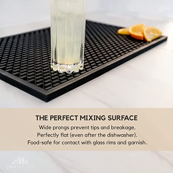 A Bar Above Heavy Duty Silicone Bar Mat Pack of 3 - Black, 12x18 Inches