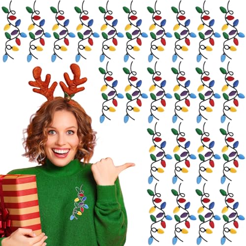 24 Pcs Christmas Iron-On Embroidery Patches Light Applique Polyester Cotton - Hoolerry