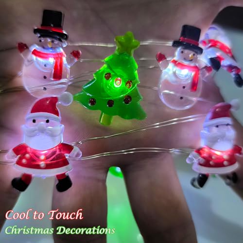 50 LED Snowman Santa Claus Christmas Tree String Lights- 17FT Fairy