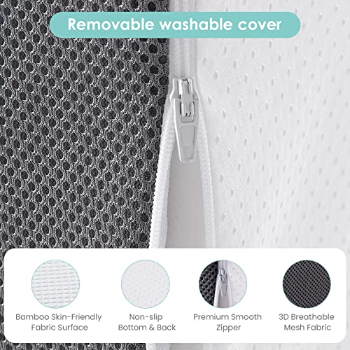 Cozymaker 7.5-inch White-Grey Triangle Bed Wedge Pillow for Sleeping & Support