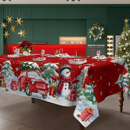 Christmas Tablecloth 60x84 Inch Rectangle, Decorations For Home