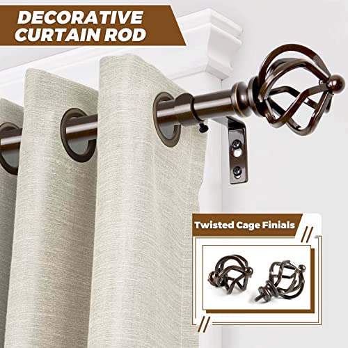 KAMANINA 2 Pack Adjustable Bronze Curtain Rods 32-86 Inches for Windows