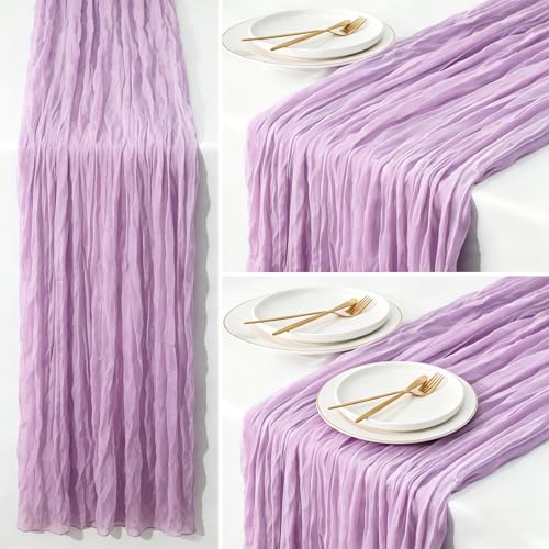 Cheesecloth Table Runner,Boho Gauze Decor for Wedding-Birthday-Deco