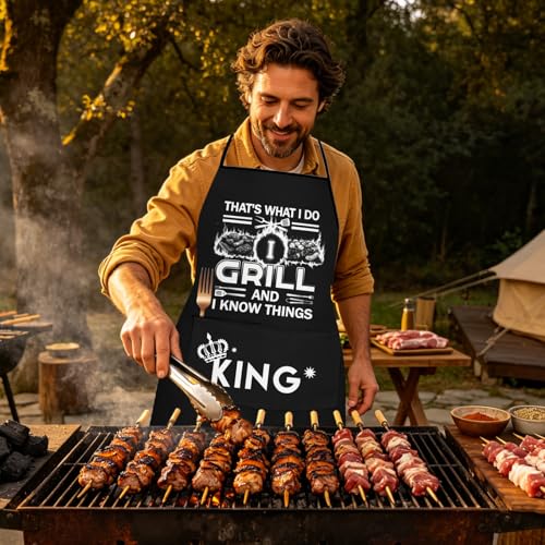 That's I Do Funny Black Apron for Men Grilling BBQ Cooking - PERRIFIC