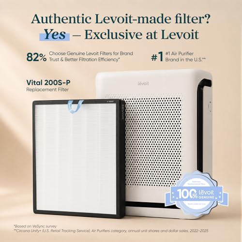 Levoit Vital 200S-P Air Purifier Replacement Filter - Genuine, 6–12 Months