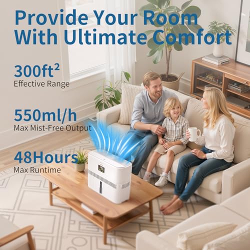 Evaporative Humidifier for Bedroom with 5L Tank and Smart Control