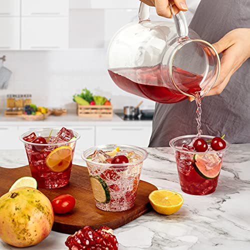 Lilymicky 1000 Pack 9 oz Clear Disposable Plastic Cups for Cocktails & Beverages