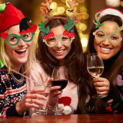 Max Fun 24-Pack Christmas Glitter Glasses Frames party favors 24 designs