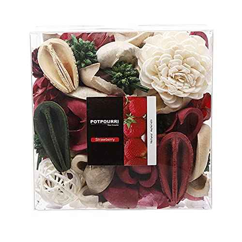 Qingbei Rina Red Potpourri,Strawberry Scented Christmas Potpourri Bowl Filler Dried Flowers,Decorative Vase Filler,Home Fragrance Perfume Sachet,9.8 Oz