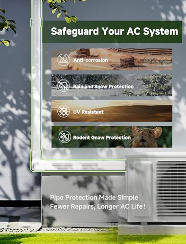Mini Split Line Set Cover 3" 10Ft with Easy Installation & Instruction - Variation of THIS listing