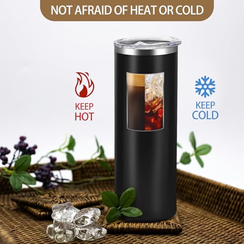 16-Pack 20oz Stainless Steel Insulated Tumblers with Lids & Straws Black