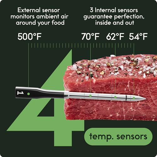 CHEF iQ Sense Wireless Meat Thermometer Single Probe Set - Smart BBQ & Cooking