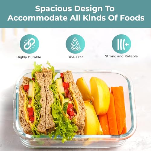 Blue 35-Piece Glass Food Storage Container Set with Airtight Lids - BPA-Free, Leak-Proof Meal Prep Boxes