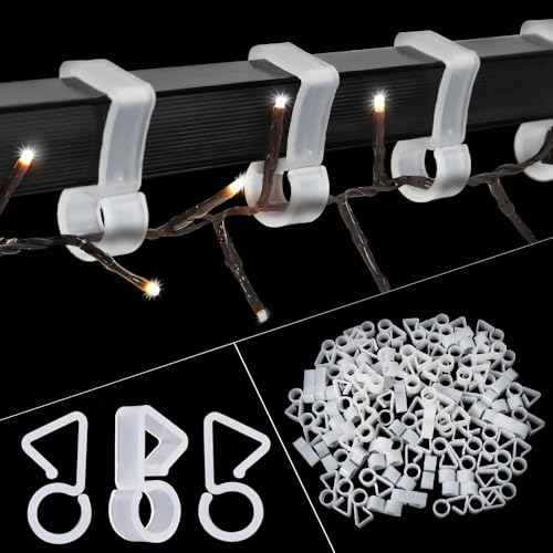 30 Pcs Gutter Hooks for Outdoor Christmas Lights, Gutter Clips for Fixing Christmas Lights Meteor Shower Icicle Lights on Wedding Halloween Outdoor Xmas Decoration Party Garden Tree Window
