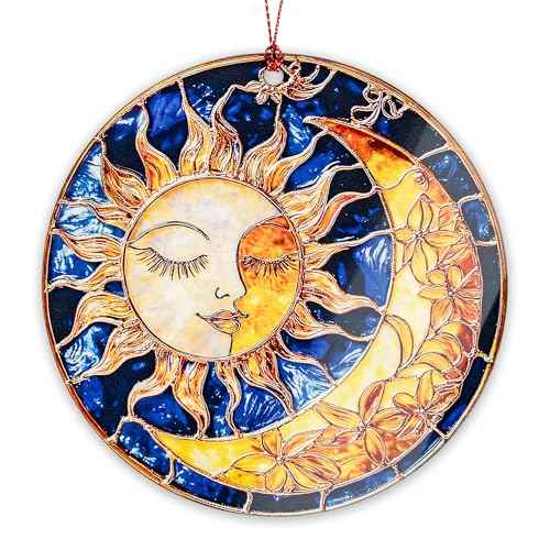 Sun and Moon Christmas Ornaments 2025, Sun Moon Ornament Hanging for Tree, Home, Garden, Celestial Ornaments Christmas Window Decorations, Moon Gifts for Women Men, Present Ideas for Party, Holiday