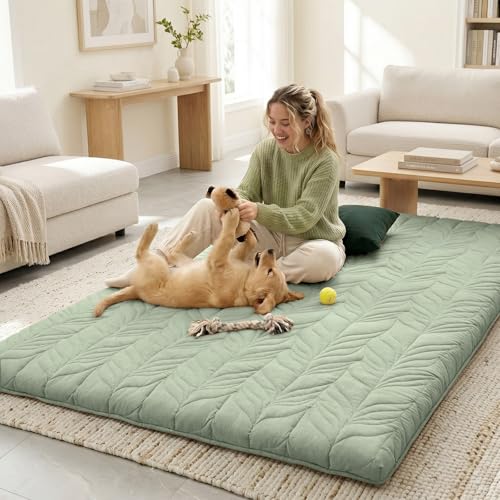 Green Twin Japanese Floor Mattress - 2.5 Inch Thick Futon for Sleeping & Yoga