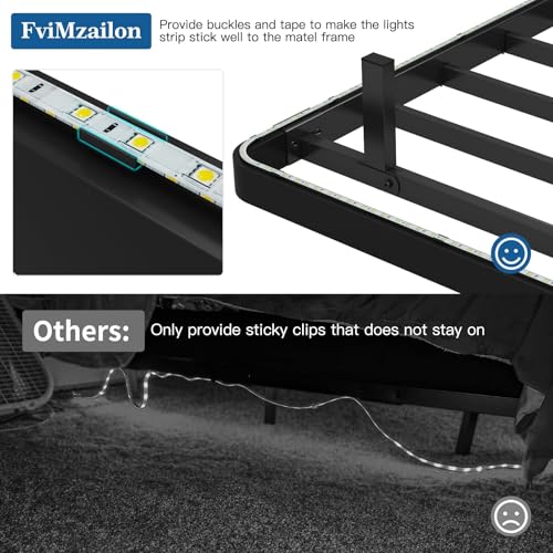 Queen Size Floating Bed Frame with RGB LED Lights & Charging Station - Modern Metal Platform Bed, No Box Spring Needed, Easy Assembly