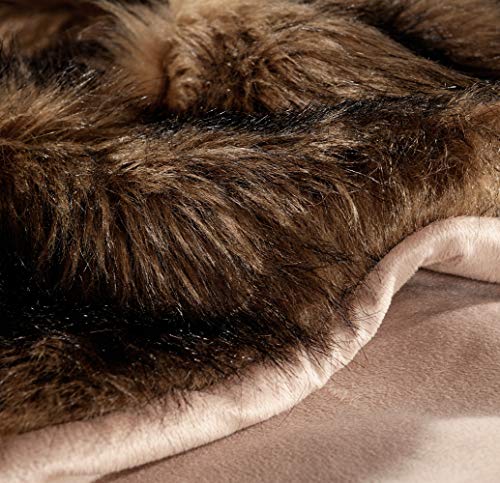 HORIMOTE HOME Faux Fur Throw Blanket - Brown 50x60 Inches Plush & Warm Variation