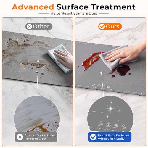 Gray 49x15 Inch Electric Food Warming Mat with 7 Heat Levels & 8-Hour Timer
