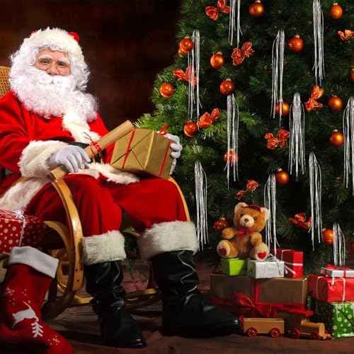 Pack of 3000 Strands Iridescent Silver Christmas Icicle Tinsel Foil Fringes | 19.8 Inches, Christmas Tree Tinsel Curtain Decoration for Indoor Outdoor Winter Home New Year Eve Birthday Party Supplies