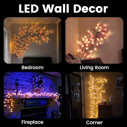 Cherry Blossom LED String Lights with 144 LEDs & Bendable Branches - 2.3M Length