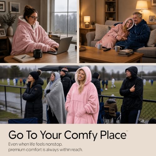 The Comfy Original Blush Wearable Blanket Hoodie - One Size, Shark Tank