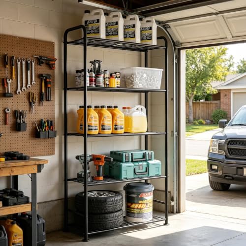 VTRIN Black 5-Tier Metal Garage Storage Shelves - Heavy Duty Organizer 34"W x 13.4"D x 67.5"H