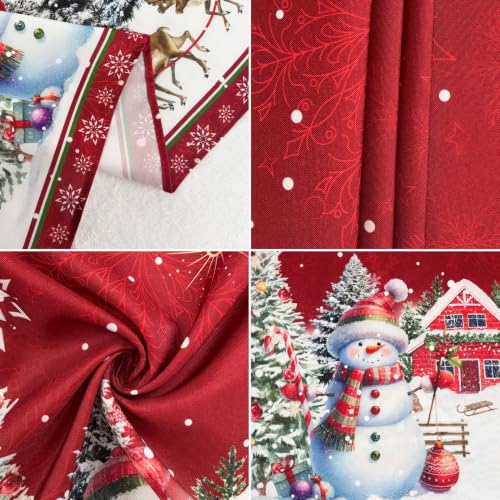 Lookio Chubba Christmas Oval Tablecloth 60 x 120 in Red Waterproof Polyester