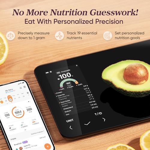 Cosori Smart Food Scale with Nutritional Calculator - Black, 11lb Capacity