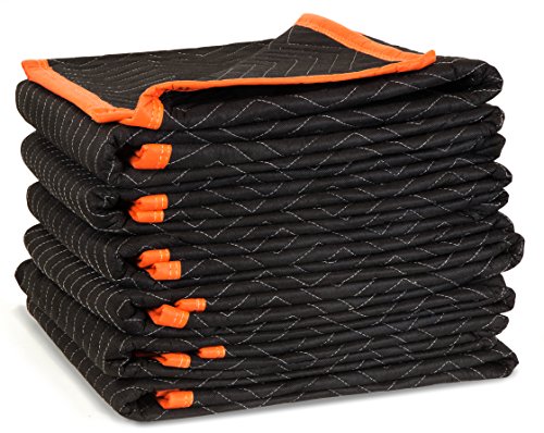 Heavy Duty Padded Moving Blankets - 72x40 Inches, 6-Pack