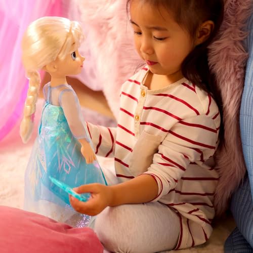 Disney Store Elsa Once Upon a Story Doll - 16 Inch Disney Princess Toy with Reflective Eyes & Detailed Costume
